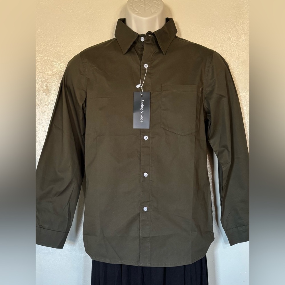 Spring & Gege Boys XXL Green Collar Shirt